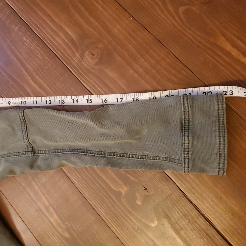 Anthropologie Green Fatigue Asymmetric Zip Button Lined Jacket w/ Pockets Small - Picture 6 of 15